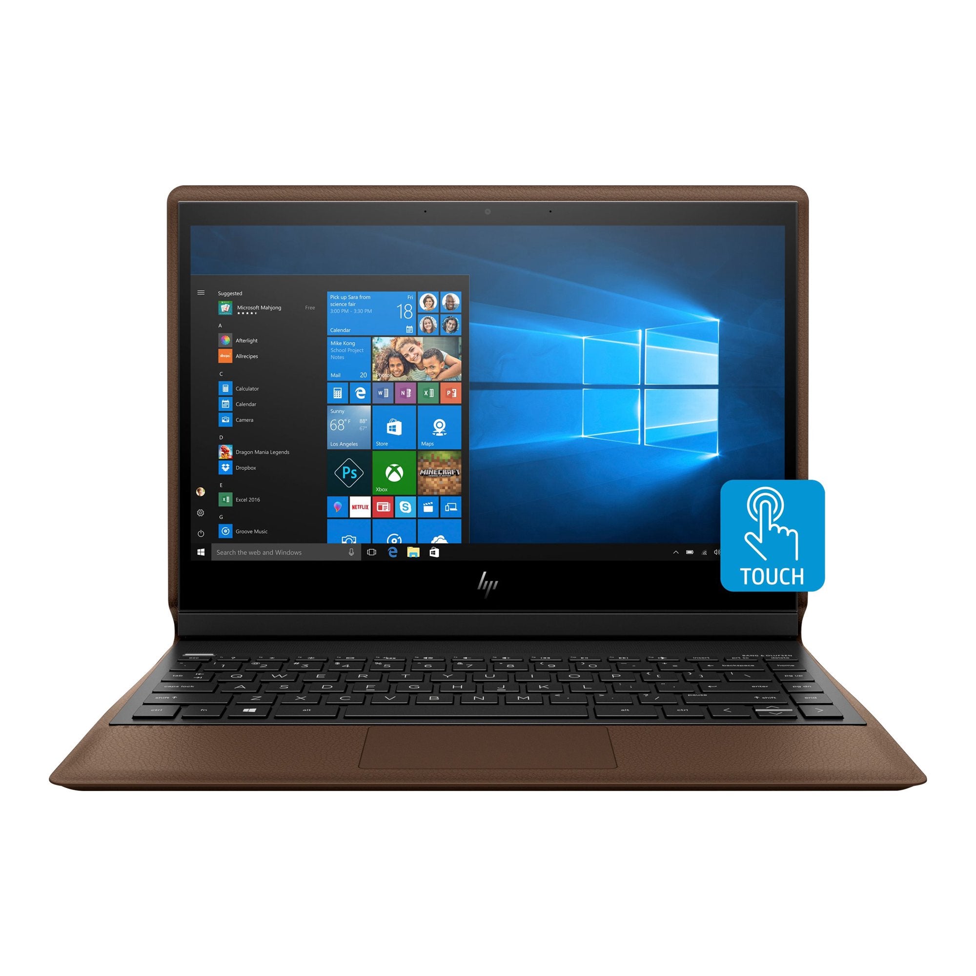 HP Spectre Folio 13-ak0013dx 2-in-1 FHD Touch Laptop Intel i7-8500Y  8GB 256GB SSD W10, Cognac Brown Leather